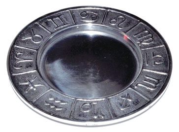 4 3/4" Zodiac Pillar holder/ Smudge plate 4 3/4" Zodiac Pillar holder/ Smudge plate