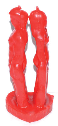 Separation Back to Back Candle Female / Male - Red 6 1/2" Separation Back to Back Candle Female / Male - Red 6 1/2"