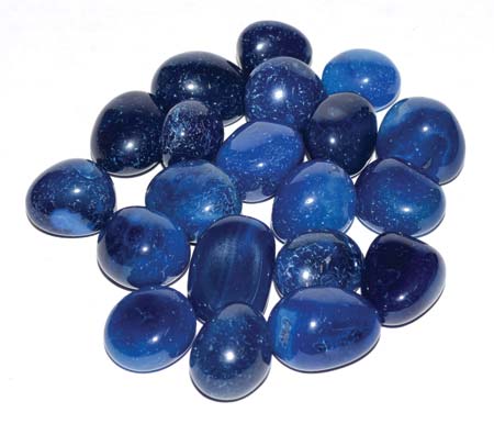 1 lb Onyx, Blue tumbled stones (heat treated) 1 lb Onyx, Blue tumbled stones (heat treated)