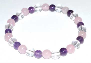 6mm Amethyst, Rose Quartz & Quartz bracelet 6mm Amethyst, Rose Quartz & Quartz bracelet