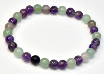 6mm Fluorite, Amethyst & Green Aventurine bracelet 6mm Fluorite, Amethyst & Green Aventurine bracelet