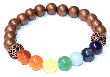 8mm 7 Chakra Copper beads 8mm 7 Chakra Copper beads