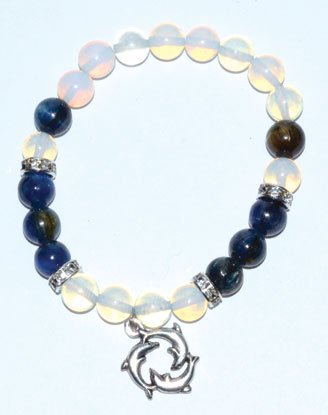 8mm Opalite/ Kyanite with Dolphins 8mm Opalite/ Kyanite with Dolphins