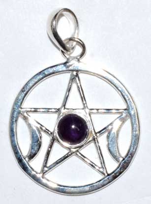Pentacle moon amethyst pendant Pentacle moon amethyst pendant
