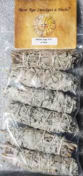 White Sage smudge stick 6-pk 4" White Sage smudge stick 6-pk 4"