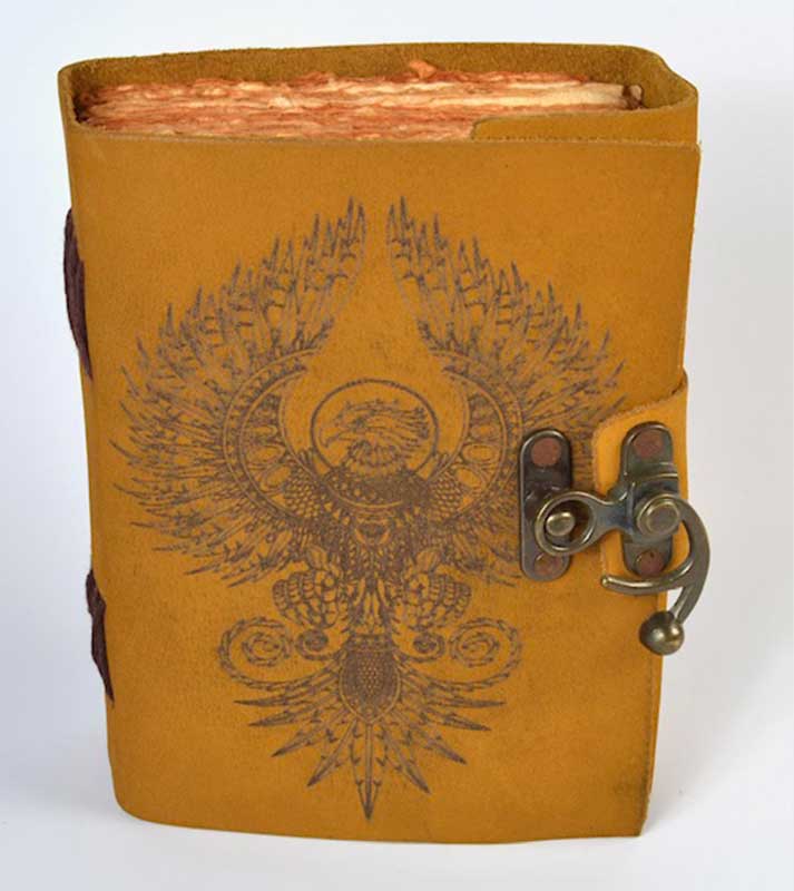Phoenix aged looking paper leather w/ latch Phoenix aged looking paper leather w/ latch