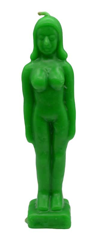 6 3/4" Green Woman candle 6 3/4" Green Woman candle