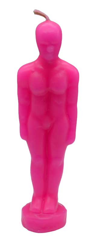 6 3/4" Pink Man candle 6 3/4" Pink Man candle