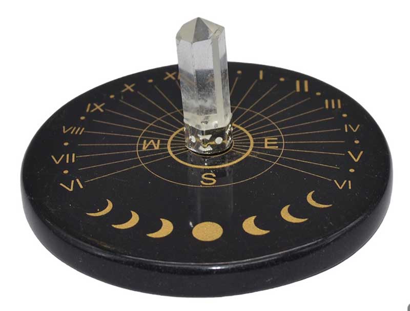 3" Black Agate & Crystal Sun Clock 3" Black Agate & Crystal Sun Clock