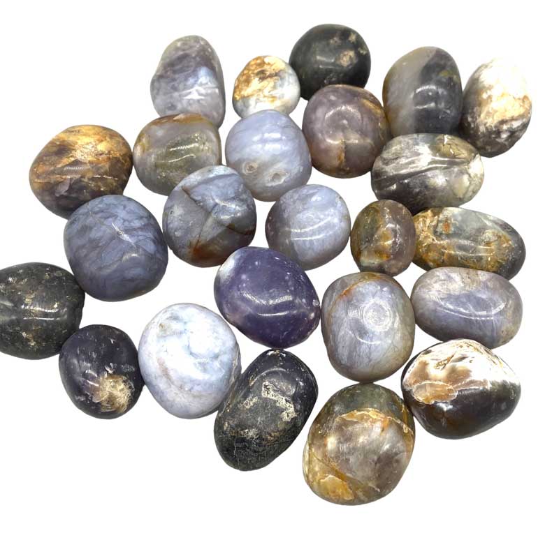1 lb Chalcedony Purple White tumbled stones 1 lb Chalcedony Purple White tumbled stones