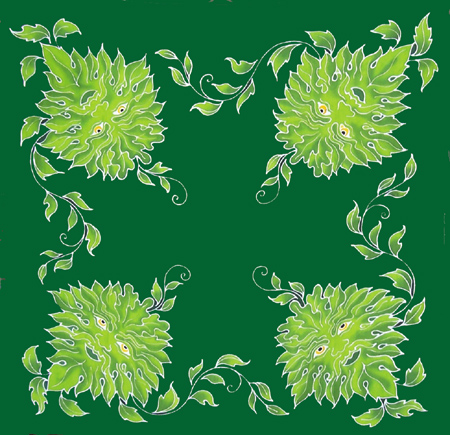 Green Man Caftan 3 ft square Green Man Caftan 3 ft square