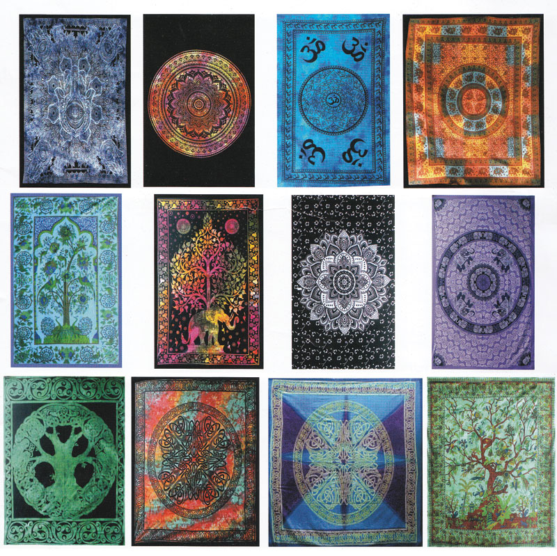 58" x 82" Assorted Design tapestry (mixed colors) 58" x 82" Assorted Design tapestry (mixed colors)